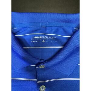 Nike Golf XL Dri Fit Polo Short Sleeve Shirt Men's Size XL Blue/White Strip